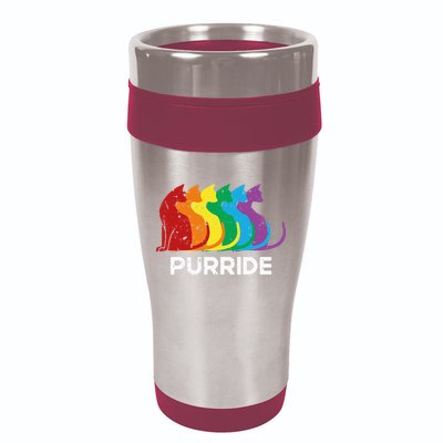 Purride Cat Pride Ally Lgbt Community Rainbow Pride 16oz Travel Tumbler