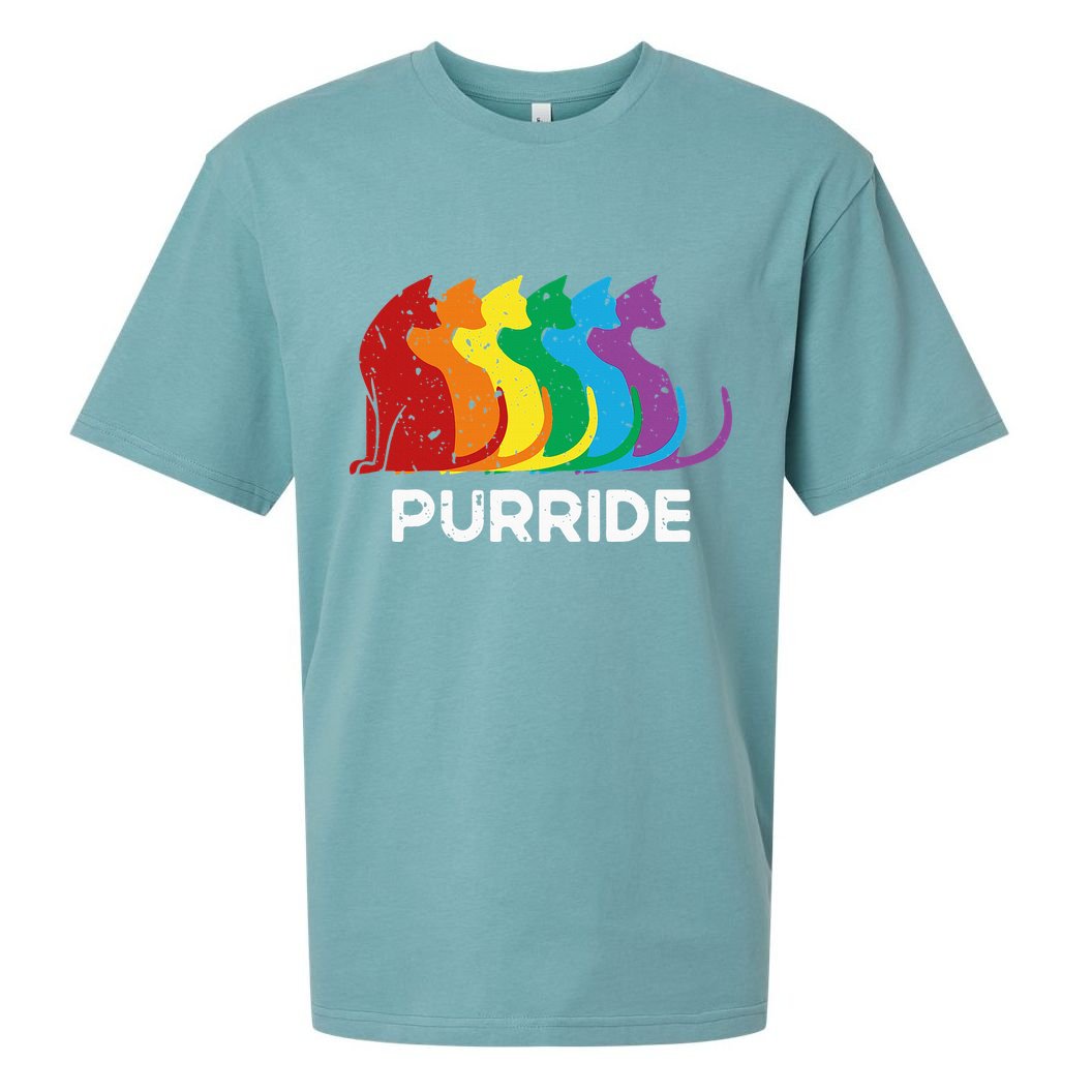 Purride Cat Pride Ally Lgbt Community Rainbow Pride Sueded Cloud Jersey T-Shirt