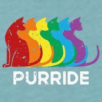 Purride Cat Pride Ally Lgbt Community Rainbow Pride Sueded Cloud Jersey T-Shirt