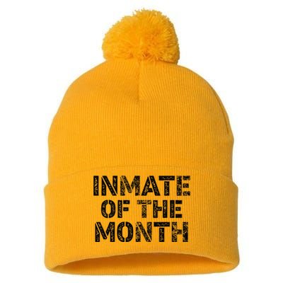 Prisoner Costume Prison Inmate Of The Month County Jail Pom Pom 12in Knit Beanie