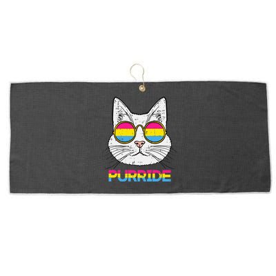 Pansexual Cat Purride Pan Pride Flag Lgbtq Large Microfiber Waffle Golf Towel