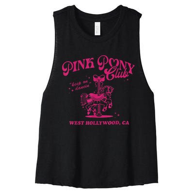 Pony Club Princess Midwest Cowgirl Lesbian Sapphic Women's Racerback Cropped Tank