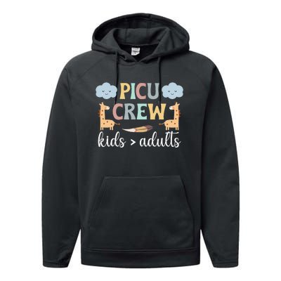 PICU Crew PICU Nurse Squad Pediatric Intensive Care Unit Performance Fleece Hoodie