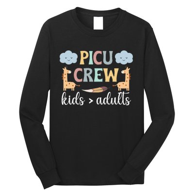 PICU Crew PICU Nurse Squad Pediatric Intensive Care Unit Long Sleeve Shirt