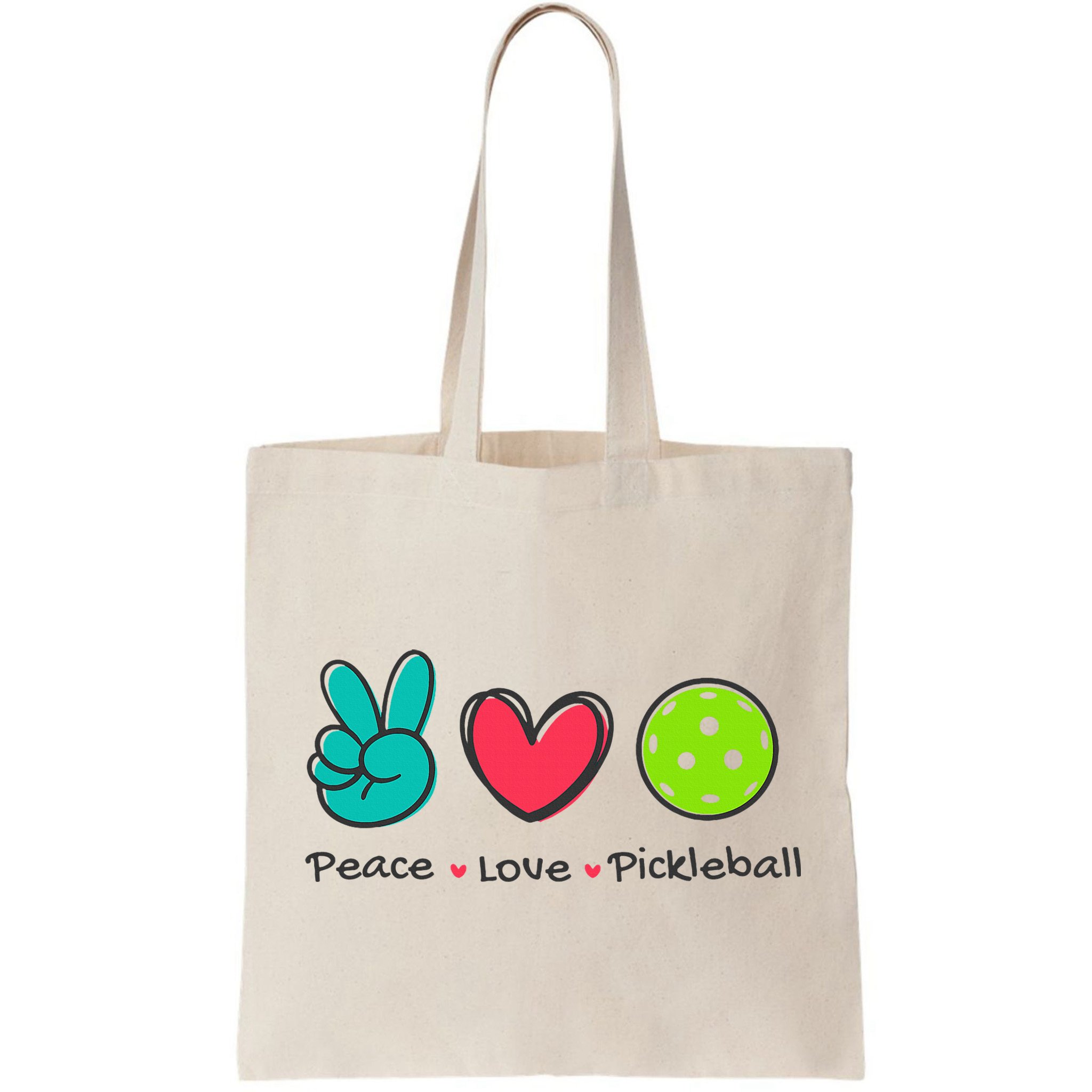 Pickleball Court Play Funny Peace & Love Design Bag