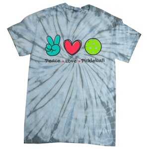 Pickleball Court Play Funny Peace & Love Design Tie-Dye T-Shirt