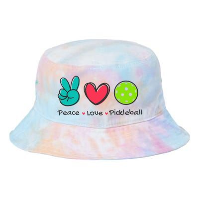 Pickleball Court Play Funny Peace & Love Design Tie Dye Newport Bucket Hat