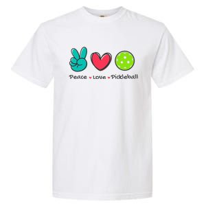 Pickleball Court Play Funny Peace & Love Design Garment-Dyed Heavyweight T-Shirt