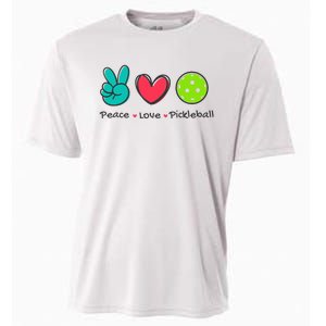 Pickleball Court Play Funny Peace & Love Design Cooling Performance Crew T-Shirt