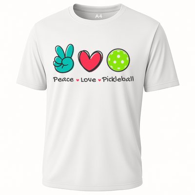 Pickleball Court Play Funny Peace & Love Design Performance Shirt