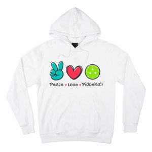 Pickleball Court Play Funny Peace & Love Design Hoodie