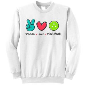 Pickleball Court Play Funny Peace & Love Design Sweatshirt