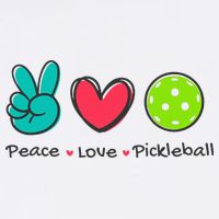 Pickleball Court Play Funny Peace & Love Design V-Neck T-Shirt