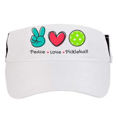 Pickleball Court Play Funny Peace & Love Design Adult Drive Performance Visor