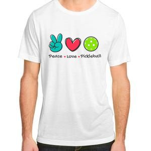 Pickleball Court Play Funny Peace & Love Design Adult ChromaSoft Performance T-Shirt