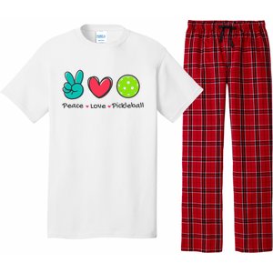 Pickleball Court Play Funny Peace & Love Design Pajama Set