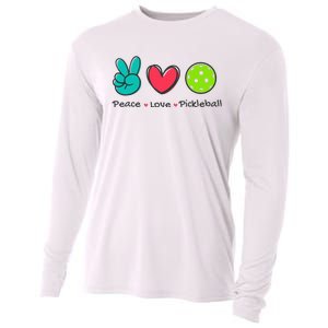 Pickleball Court Play Funny Peace & Love Design Cooling Performance Long Sleeve Crew