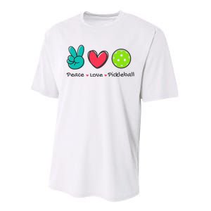 Pickleball Court Play Funny Peace & Love Design Performance Sprint T-Shirt