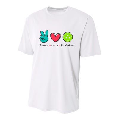 Pickleball Court Play Funny Peace & Love Design Youth Performance Sprint T-Shirt