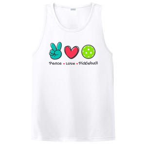 Pickleball Court Play Funny Peace & Love Design PosiCharge Competitor Tank