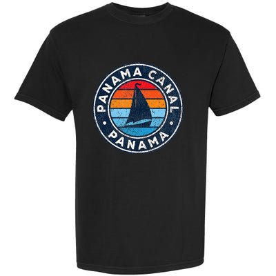 Panama Canal Panama Vintage Sailboat Retro 70s Garment-Dyed Heavyweight T-Shirt