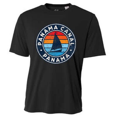 Panama Canal Panama Vintage Sailboat Retro 70s Cooling Performance Crew T-Shirt