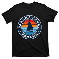 Panama Canal Panama Vintage Sailboat Retro 70s T-Shirt