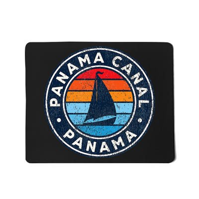 Panama Canal Panama Vintage Sailboat Retro 70s Mousepad