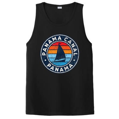 Panama Canal Panama Vintage Sailboat Retro 70s PosiCharge Competitor Tank