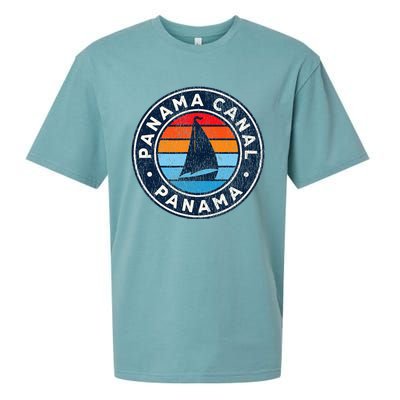 Panama Canal Panama Vintage Sailboat Retro 70s Sueded Cloud Jersey T-Shirt