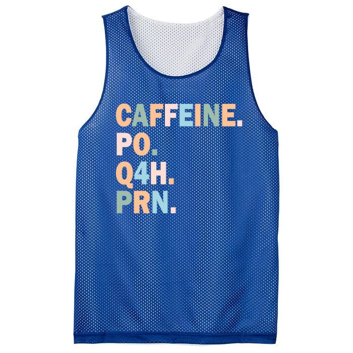 Pharmacy Caffeine Po Q4h Prn Doctor Nurse Coffee Pharmacist Gift Mesh Reversible Basketball Jersey Tank