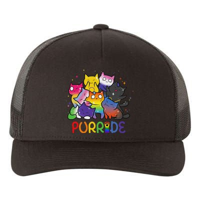 Purride Cat Pride Ally Lgbt Rainbow Animal Lovers Women Yupoong Adult 5-Panel Trucker Hat