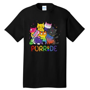 Purride Cat Pride Ally Lgbt Rainbow Animal Lovers Women Tall T-Shirt