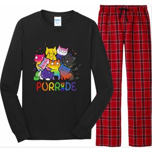 Purride Cat Pride Ally Lgbt Rainbow Animal Lovers Women Long Sleeve Pajama Set