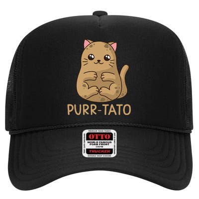 Purrtato Cat Potato Cat Lover Idaho Potatoes High Crown Mesh Back Trucker Hat