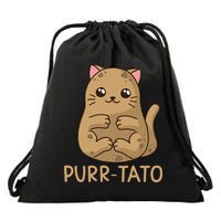 Purrtato Cat Potato Cat Lover Idaho Potatoes Drawstring Bag