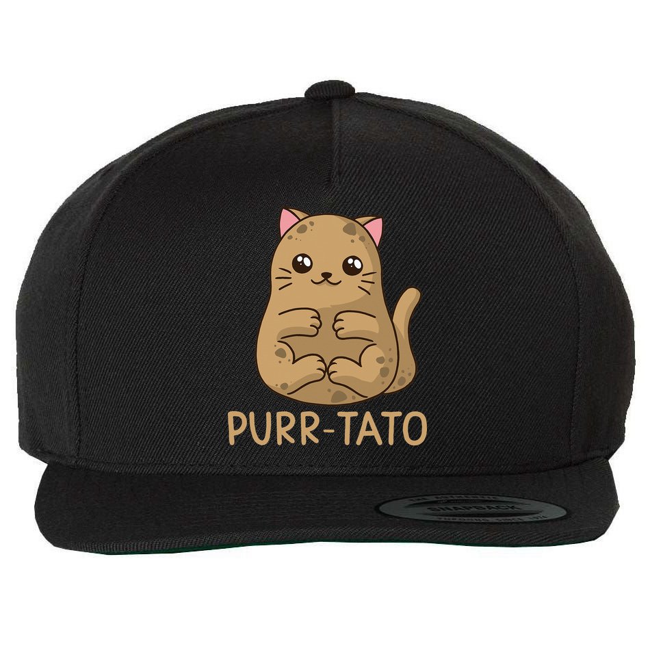Purrtato Cat Potato Cat Lover Idaho Potatoes Wool Snapback Cap