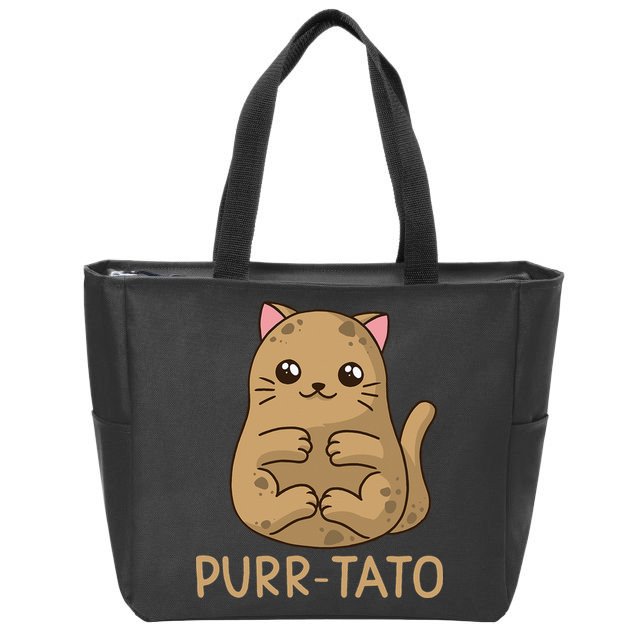 Purrtato Cat Potato Cat Lover Idaho Potatoes Zip Tote Bag