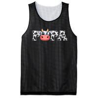 Papa Cow Print Cow Animal Pattern Farmer Cow Father Papa Mesh Reversible Basketball Jersey Tank