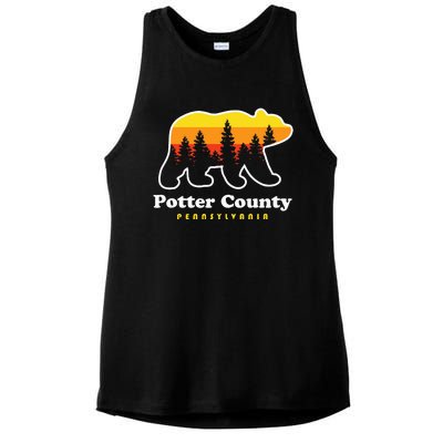 Potter County Pennsylvania Susquehannock State Forest Bear Ladies PosiCharge Tri-Blend Wicking Tank