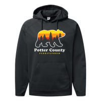 Potter County Pennsylvania Susquehannock State Forest Bear Performance Fleece Hoodie