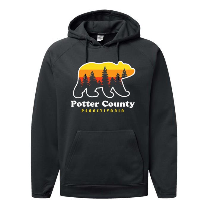 Potter County Pennsylvania Susquehannock State Forest Bear Performance Fleece Hoodie