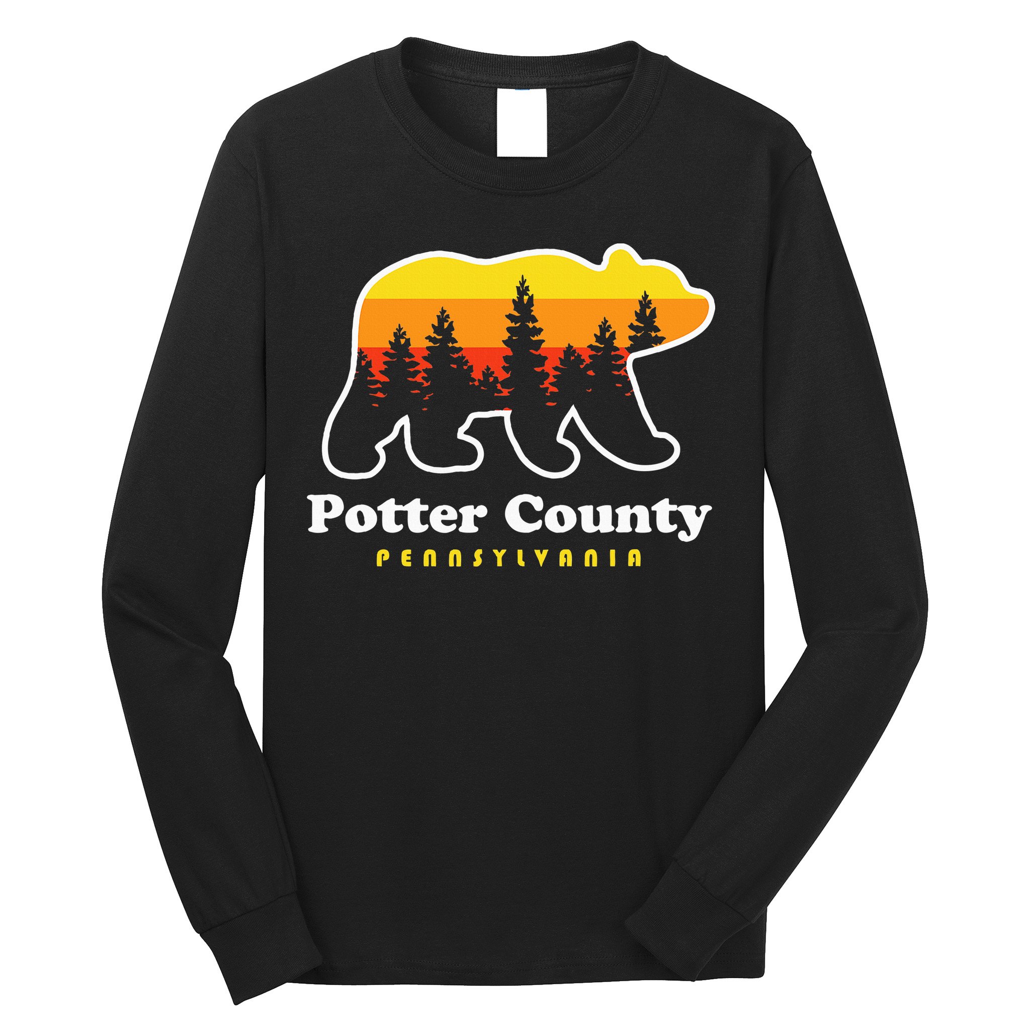 Potter County Pennsylvania Susquehannock State Forest Bear Long Sleeve Shirt