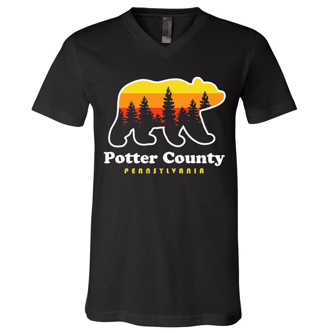 Potter County Pennsylvania Susquehannock State Forest Bear V-Neck T-Shirt
