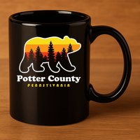 Potter County Pennsylvania Susquehannock State Forest Bear 11oz C Handle Ceramic Mug