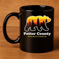 Potter County Pennsylvania Susquehannock State Forest Bear 11oz C Handle Ceramic Mug