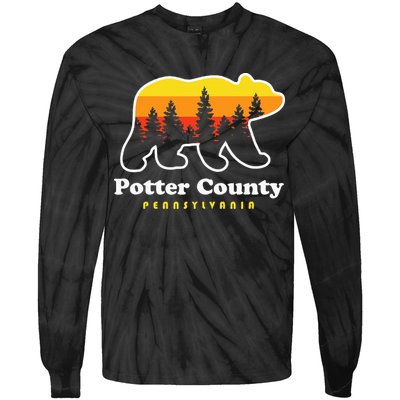 Potter County Pennsylvania Susquehannock State Forest Bear Tie-Dye Long Sleeve Shirt