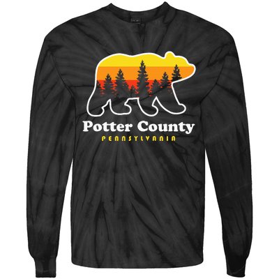 Potter County Pennsylvania Susquehannock State Forest Bear Tie-Dye Long Sleeve Shirt