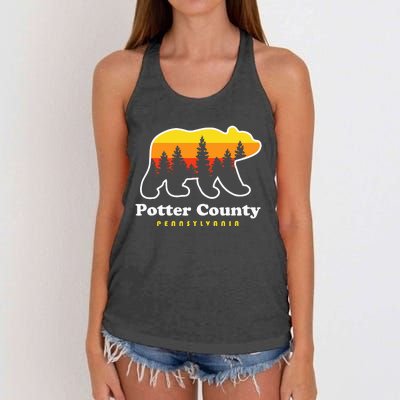 Potter County Pennsylvania Susquehannock State Forest Bear Women's Knotted Racerback Tank