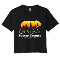 Potter County Pennsylvania Susquehannock State Forest Bear Women's Crop Top Tee